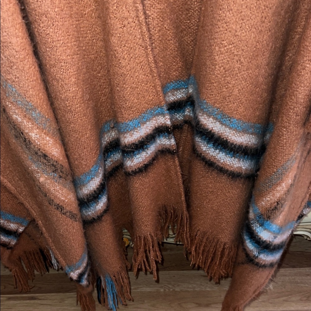 Free People Rust and Blue Striped Wrap - Picture 5 of 7